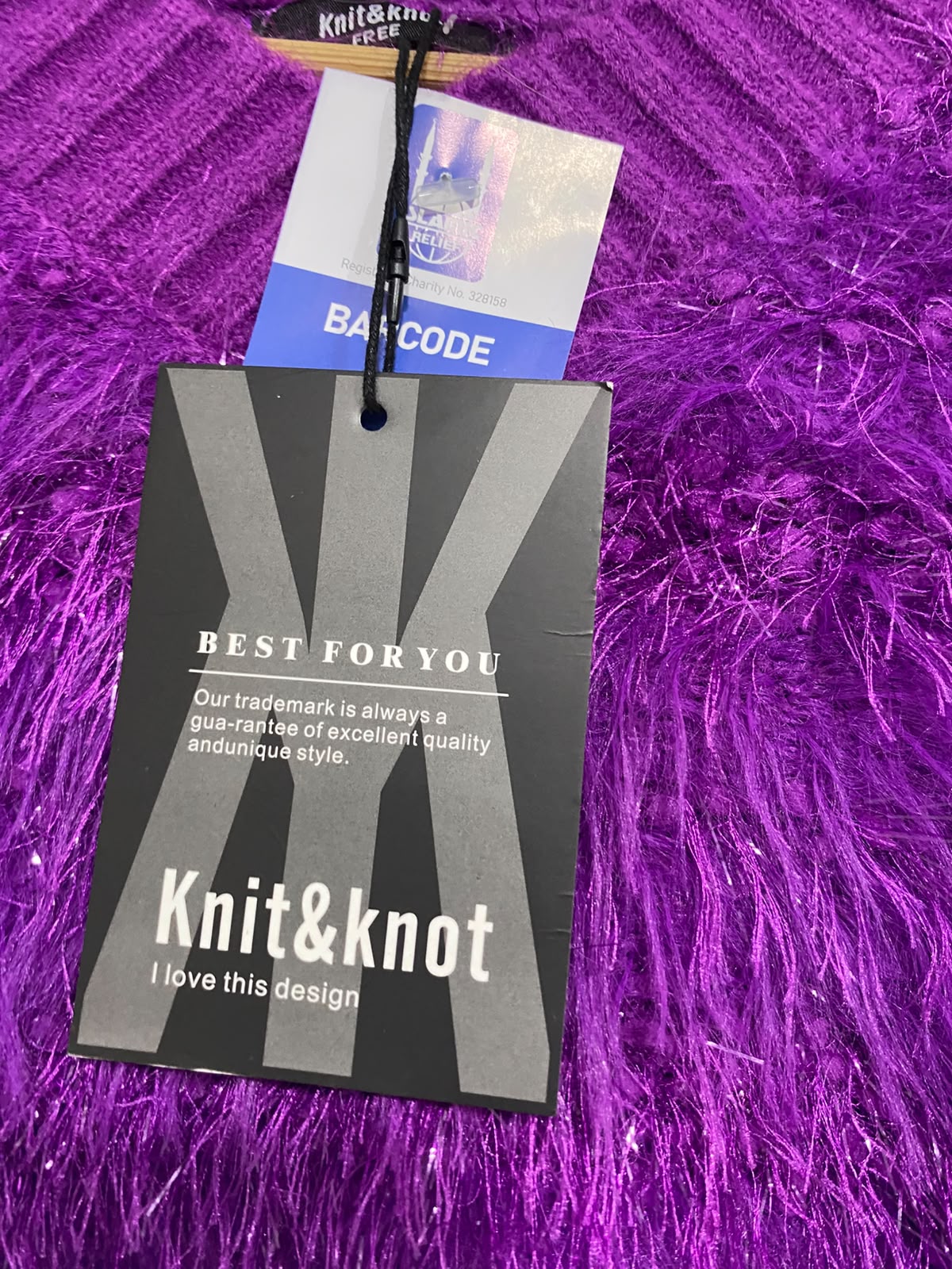 KNIT & KNOT |M| BUST 21| A52| VIBRANT PURPLE FEATHER-EFFECT TECHNICAL UTILITY SWEATER