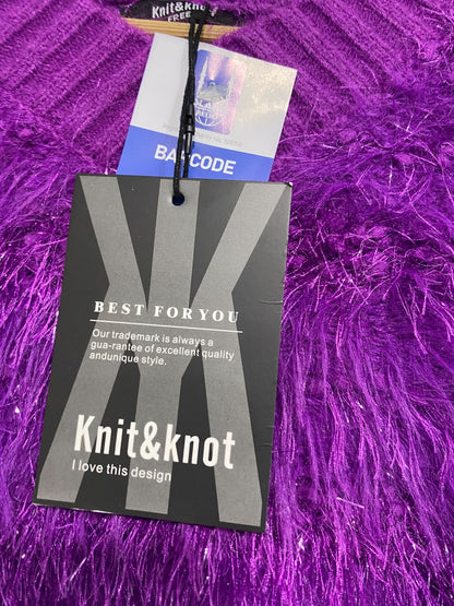KNIT & KNOT |M| BUST 21| A52| VIBRANT PURPLE FEATHER-EFFECT TECHNICAL UTILITY SWEATER