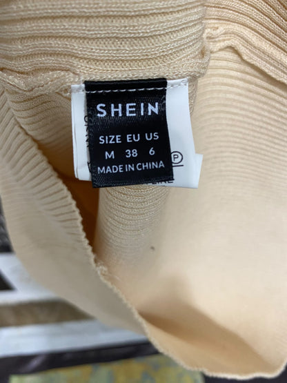 SHEIN |M| BUST 13| A52| BEIGE STRAP-DETAIL RIBBED TECHNICAL UTILITY MIDI DRESS