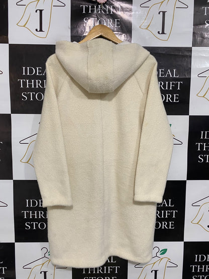 ANA JAKOBS |XS/S| BUST 20| A52| CREAM HOODED FULL-ZIP TECHNICAL UTILITY COAT