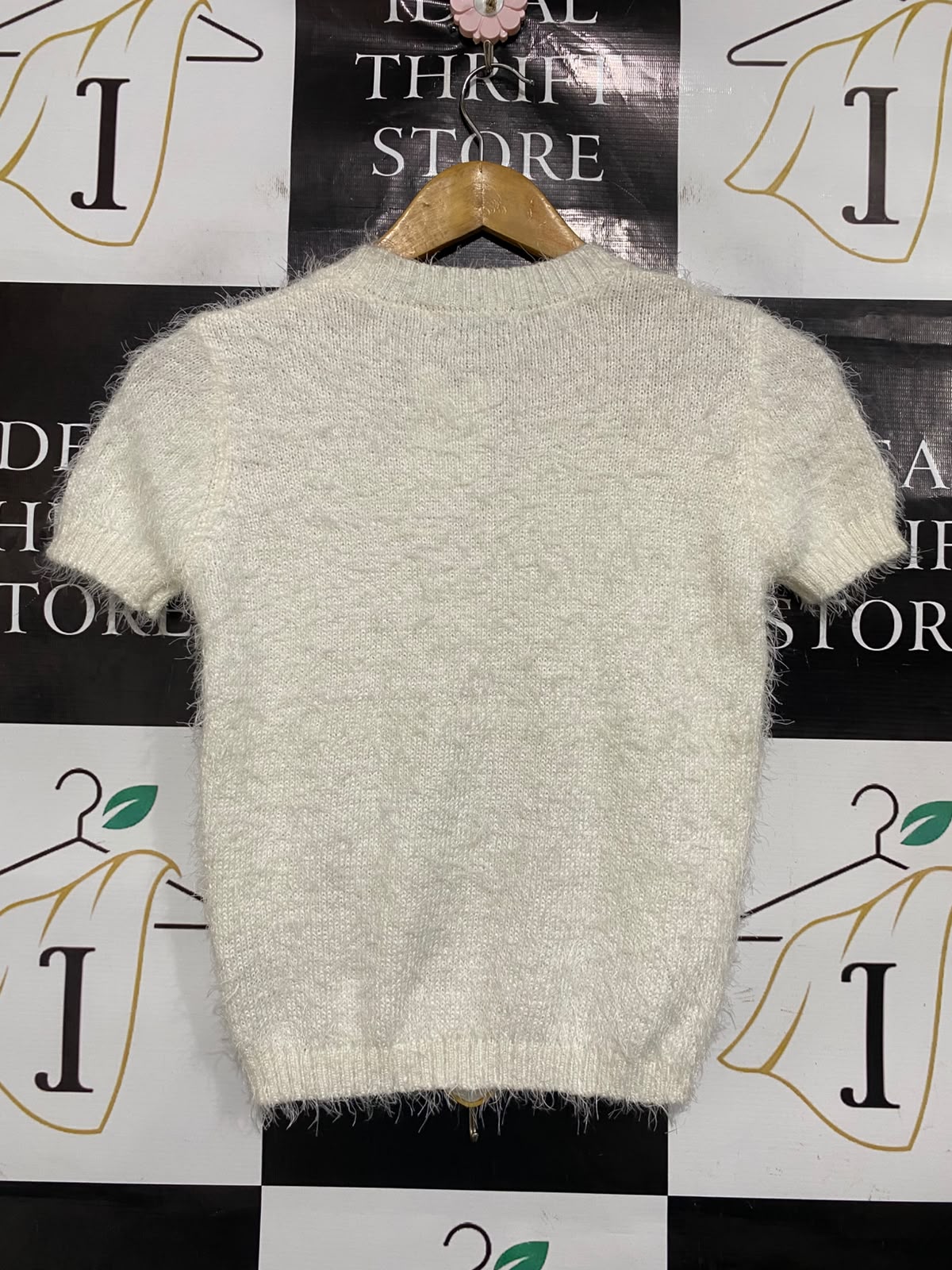 M&S |XS| BUST 16| A52| WHITE SHORT-SLEEVE TEXTURED TECHNICAL UTILITY TOP