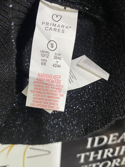 PRIMARK CARES |S| BUST 13| A52| BLACK GLITTER TURTLENECK TECHNICAL UTILITY SWEATER