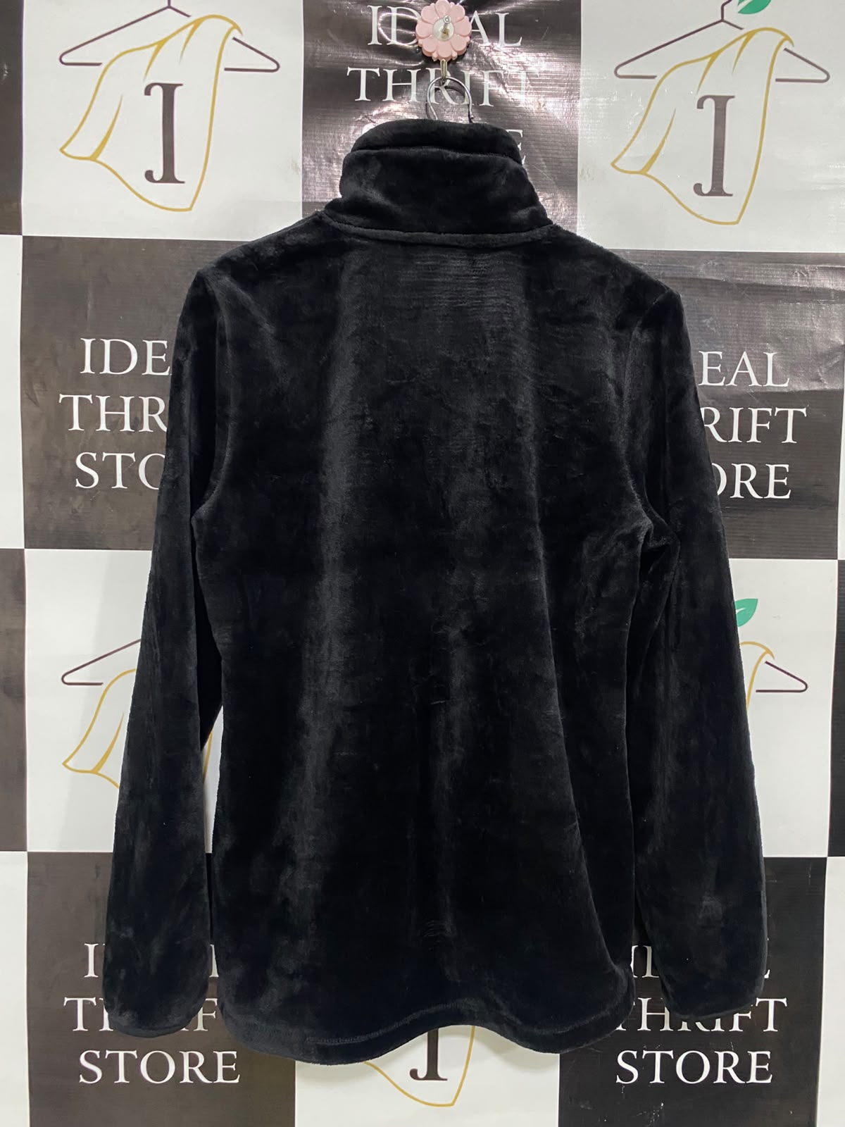 HEAT |L| BUST 20| A52| BLACK PLUSH FLEECE STAND-COLLAR TECHNICAL UTILITY JACKET