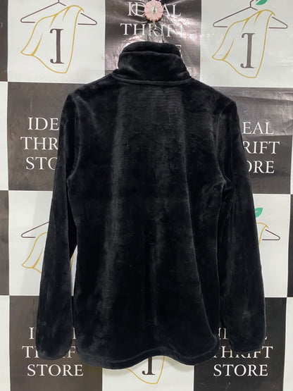HEAT |L| BUST 20| A52| BLACK PLUSH FLEECE STAND-COLLAR TECHNICAL UTILITY JACKET