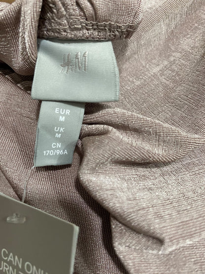 H&M |M| BUST 15| A52| MAUVE SHIMMER V-NECK TECHNICAL UTILITY MAXI DRESS