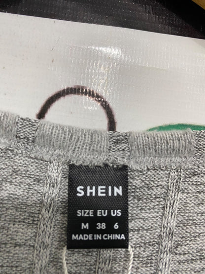 SHEIN |M| BUST 14| A51| GREY RIBBED SCOOP-NECK TECHNICAL UTILITY MIDI DRESS