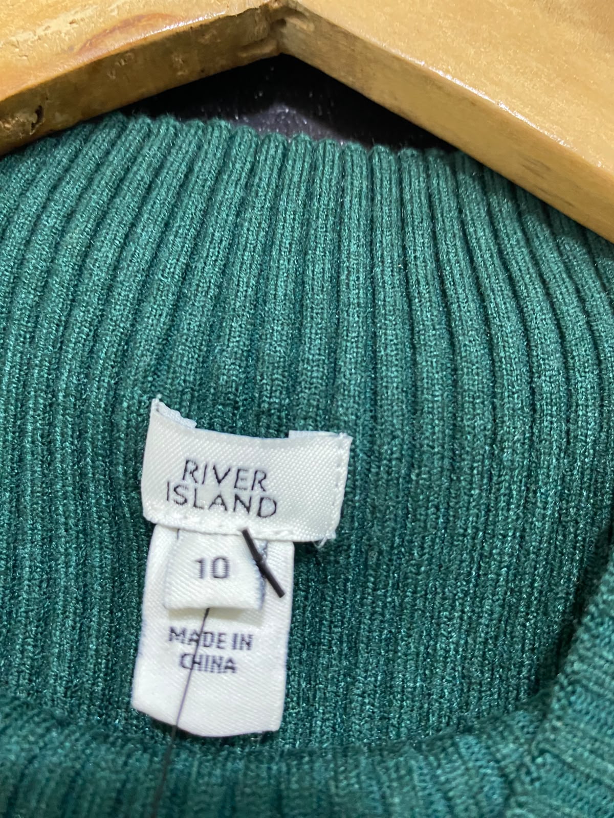 RIVER ISLAND |M| BUST 11| A51| EMERALD GREEN LACE-ACCENT MOCK-NECK TECHNICAL UTILITY TOP