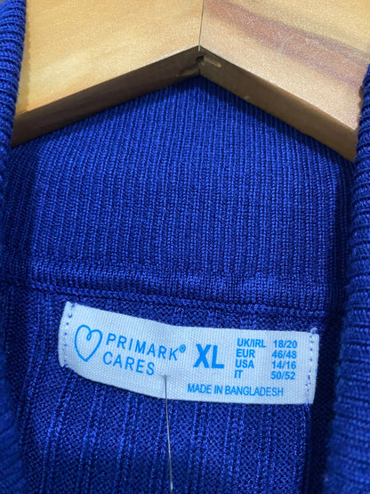 PRIMARK CARES| XL| BUST 18| A51| ROYAL BLUE RIBBED TURTLENECK TECHNICAL UTILITY SWEATER