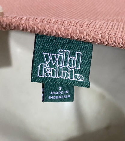 WILD FABLE |S| BUST A51| TERRACOTTA SPAGHETTI-STRAP TECHNICAL UTILITY MAXI DRESS