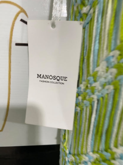 MANOSQUE |M| BUST 17| A51| MULTICOLOR CROCHET FRINGE TIE-STRAP TECHNICAL UTILITY BEACH DRESS