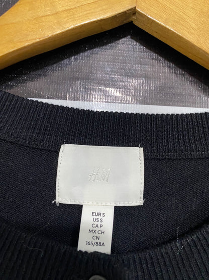 H&M |S| BUST 19| A51| BLACK-AND-WHITE STRIPED BUTTON-UP TECHNICAL UTILITY CARDIGAN