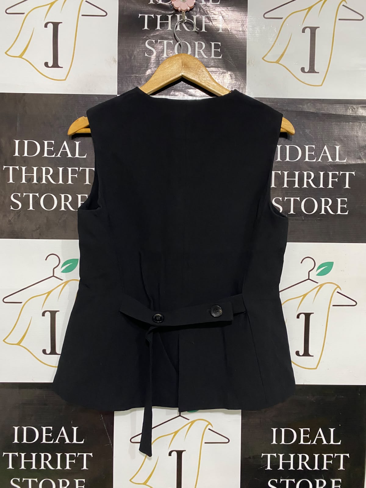 ZARA |M| BUST 18| A51| BLACK TAILORED BUTTON-UP TECHNICAL UTILITY VEST