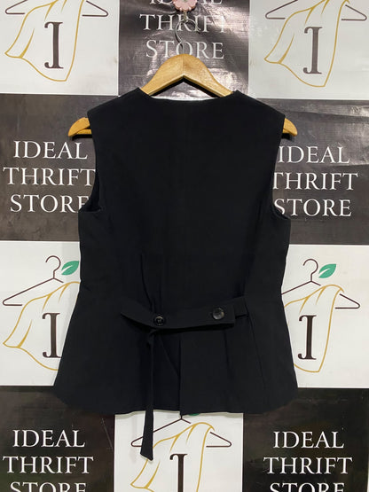 ZARA |M| BUST 18| A51| BLACK TAILORED BUTTON-UP TECHNICAL UTILITY VEST