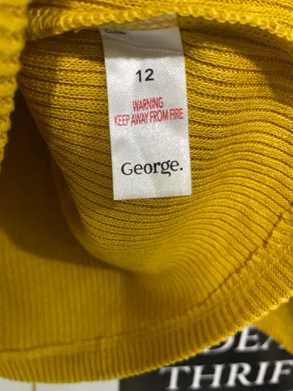 GEORGE |M| BUST 18| A51| MUSTARD YELLOW RIBBED TURTLENECK TECHNICAL UTILITY SWEATER