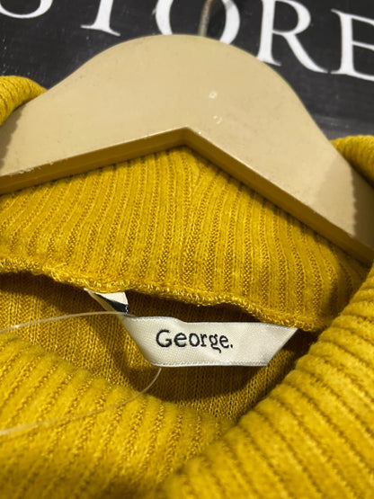 GEORGE |M| BUST 18| A51| MUSTARD YELLOW RIBBED TURTLENECK TECHNICAL UTILITY SWEATER