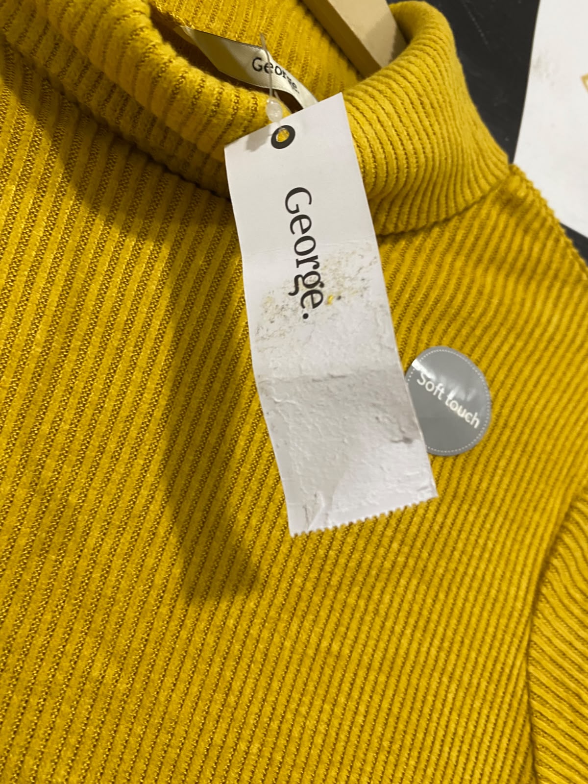 GEORGE |M| BUST 18| A51| MUSTARD YELLOW RIBBED TURTLENECK TECHNICAL UTILITY SWEATER