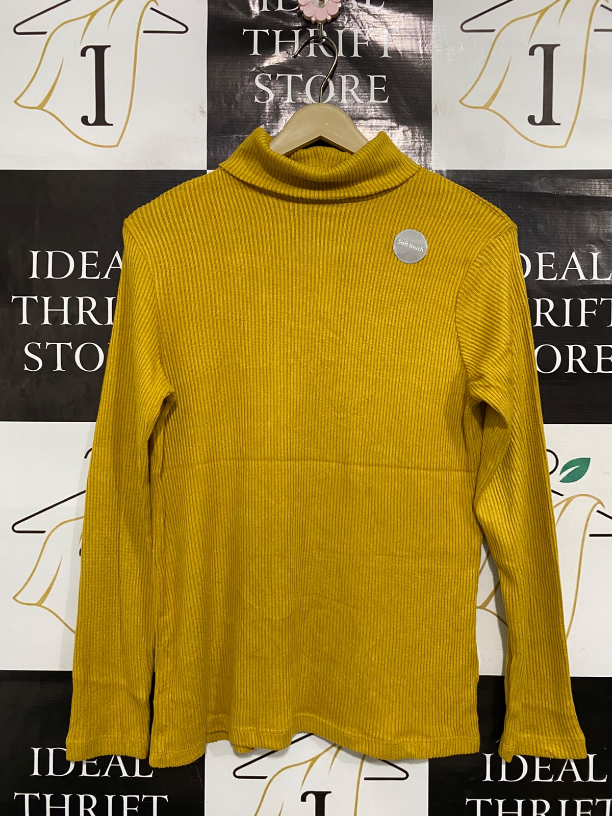 GEORGE |M| BUST 18| A51| MUSTARD YELLOW RIBBED TURTLENECK TECHNICAL UTILITY SWEATER
