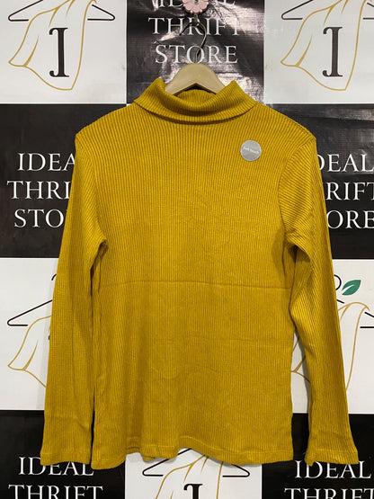 GEORGE |M| BUST 18| A51| MUSTARD YELLOW RIBBED TURTLENECK TECHNICAL UTILITY SWEATER