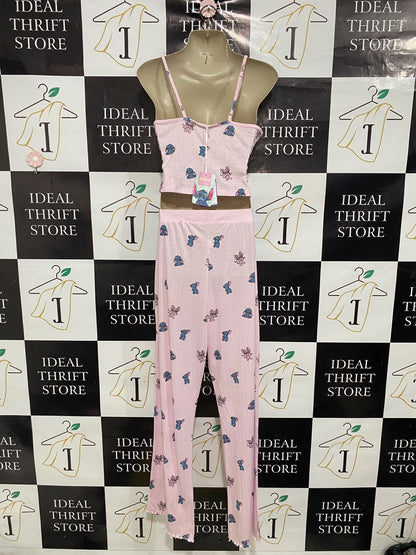 DISNEP |S| A51| PINK STITCH PRINT TANK-AND-PANTS TECHNICAL UTILITY LOUNGE SET