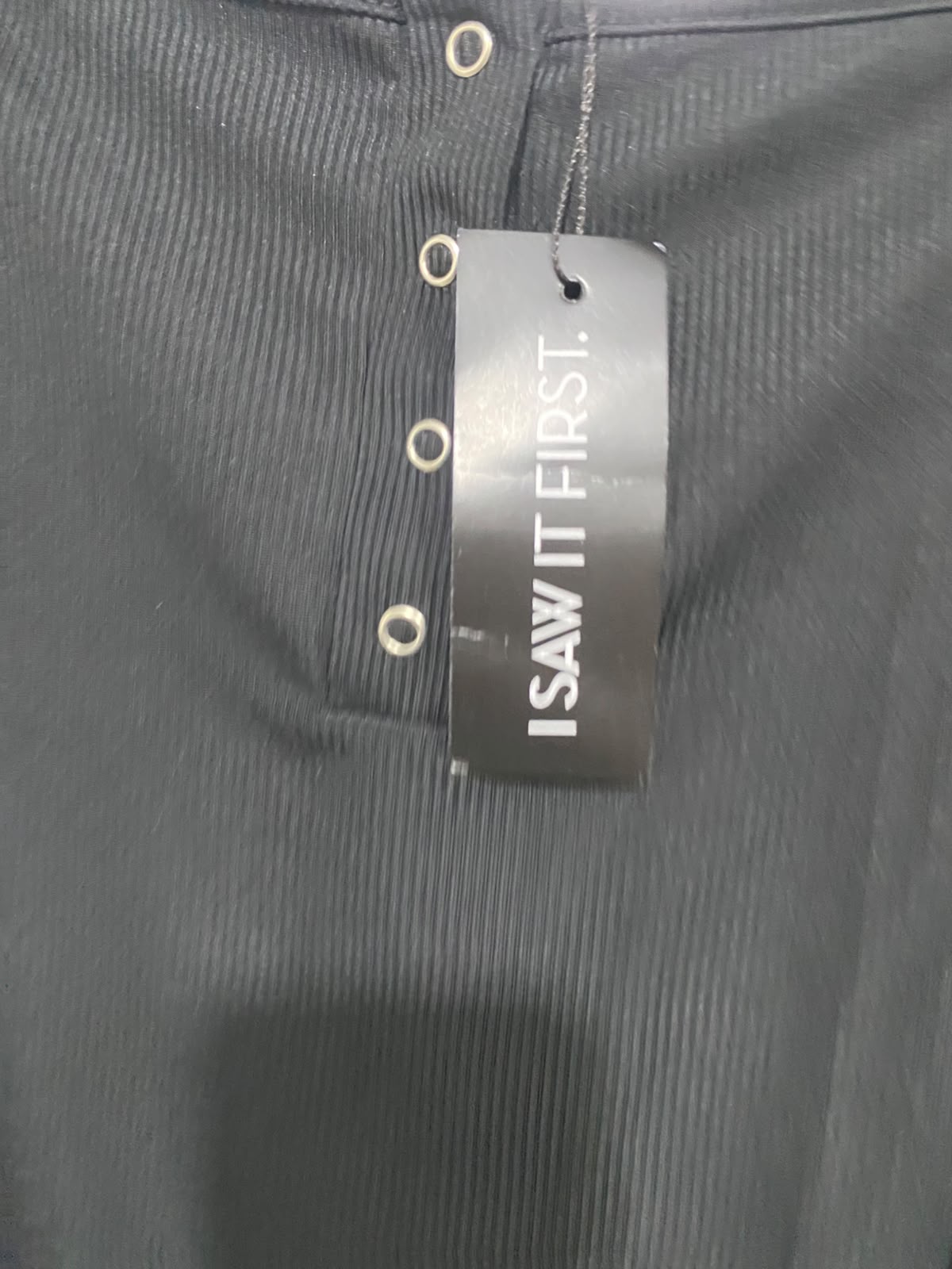 I SAW IT FIRST |M| BUST 16| A51| BLACK SQUARE-NECK PUFF-SLEEVE TECHNICAL UTILITY BODYSUIT