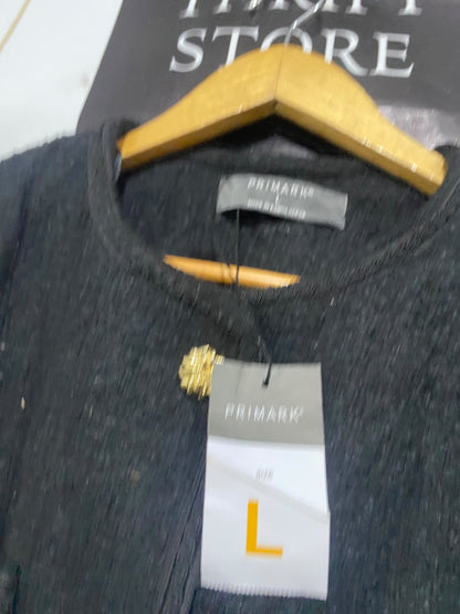 PRIMARK |L| BUST 23| A51| BLACK TEXTURED GOLD-BUTTON TECHNICAL UTILITY JACKET