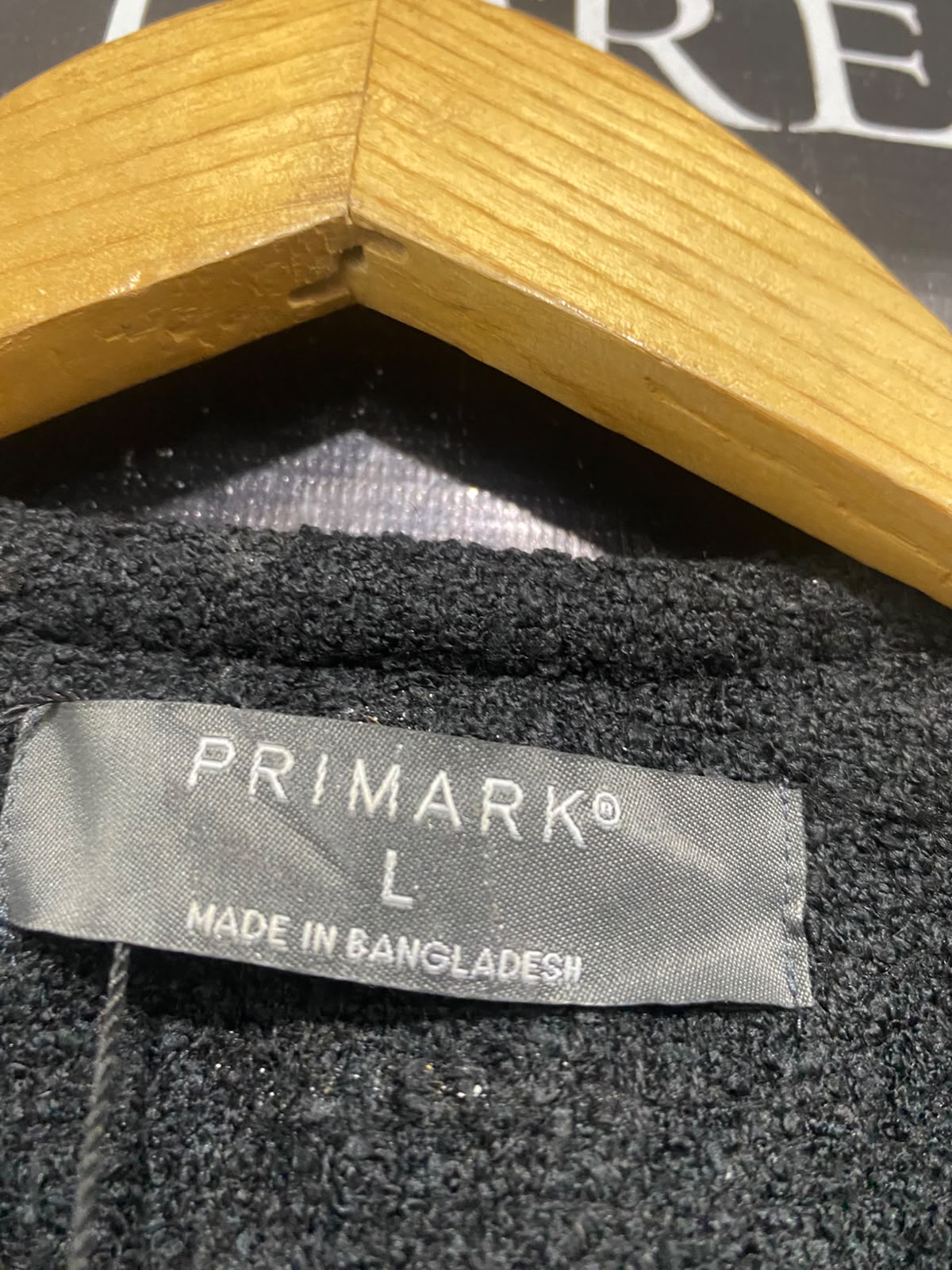 PRIMARK |L| BUST 23| A51| BLACK TEXTURED GOLD-BUTTON TECHNICAL UTILITY JACKET