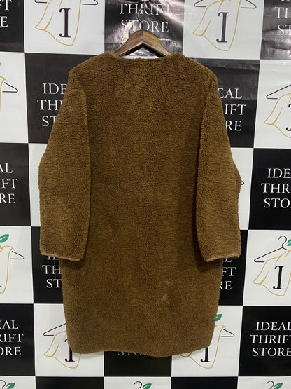 ZARA |S| BUST 24| A51| BROWN ZARA SHERPA FLEECE COAT TECHNICAL UTILITY OUTERWEAR