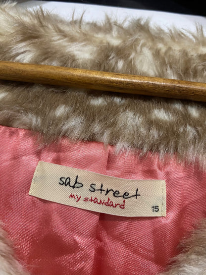 STANDARD |S| BUST 15| A51| FAWN AND CREAM FAUX-FUR FAUN-PATTERN TECHNICAL UTILITY JACKET
