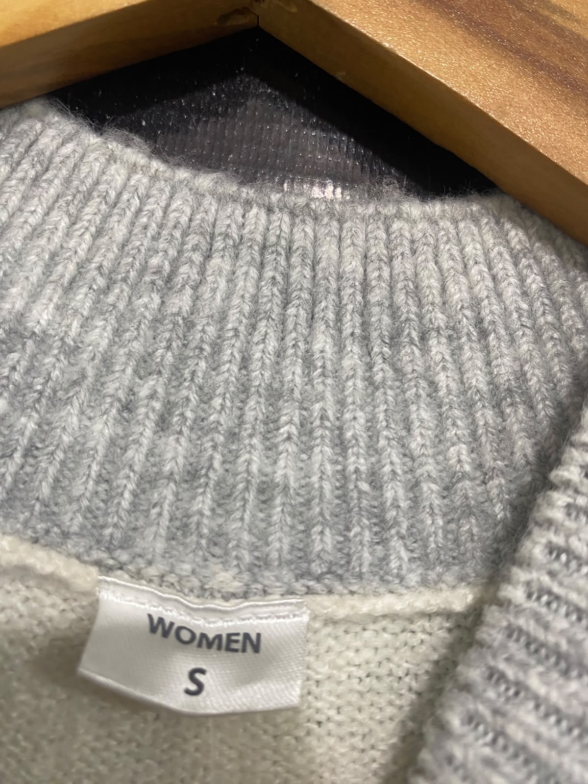 PEPCO WOMAN |S| BUST 19| A51| GREY NORDIC FAIR ISLE MOCK-NECK TECHNICAL UTILITY SWEATER