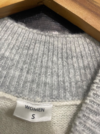 PEPCO WOMAN |S| BUST 19| A51| GREY NORDIC FAIR ISLE MOCK-NECK TECHNICAL UTILITY SWEATER
