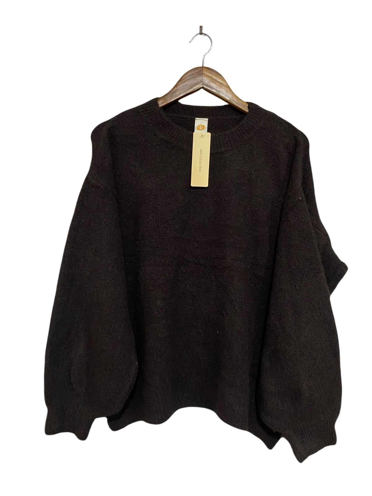 NEW COLLECTION |XL| BUST 25| A52| DARK BROWN CREW-NECK OVERSIZED TECHNICAL UTILITY KNIT SWEATER