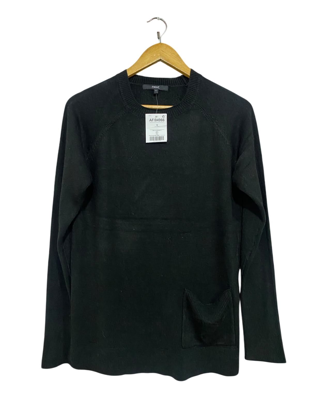 NEXT |S| BUST 20| A52| BLACK NEXT CREW-NECK POCKET TECHNICAL UTILITY SWEATER PULLOVER