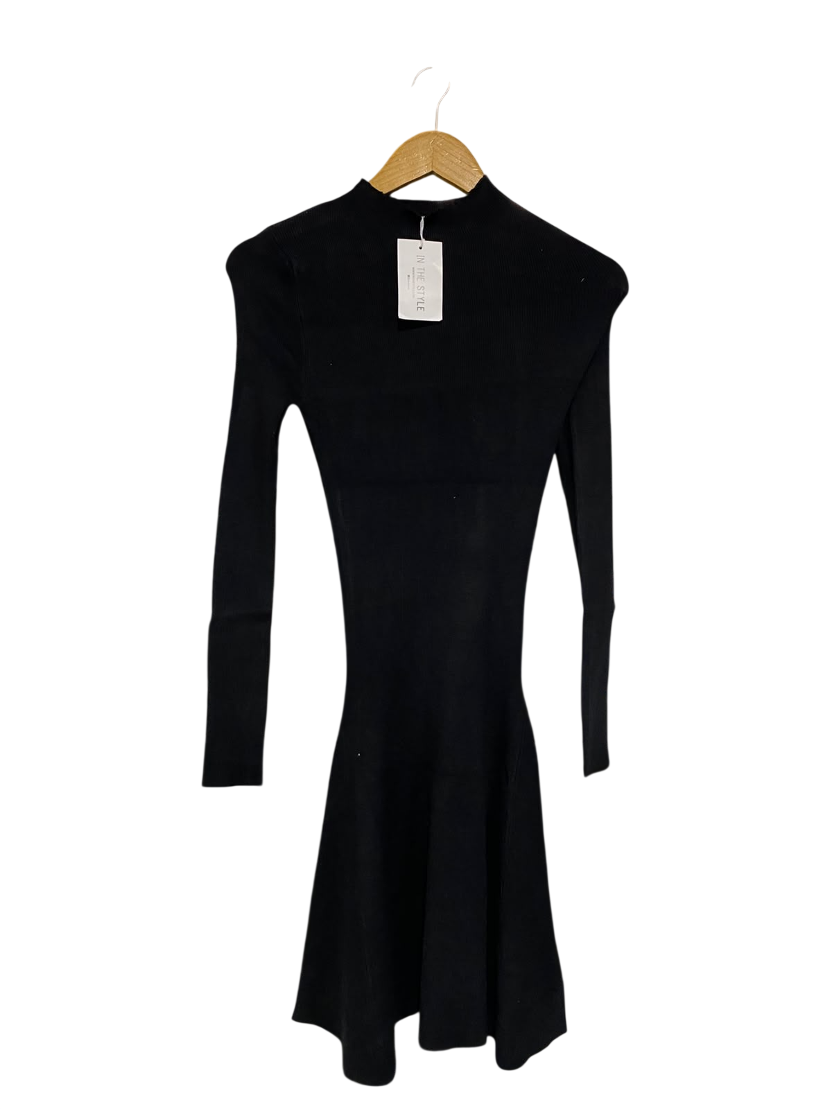 IN THE STYLE |S| BUST 13 | A52| MOCK-NECK LONG-SLEEVE FLARE TECHNICAL UTILITY DRESS