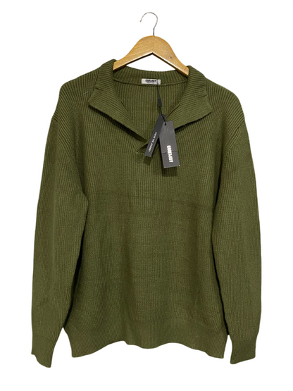 COOFANDY |XL| BUST 23| A53| OLIVE GREEN COOFANDY COLLARED TECHNICAL UTILITY KNIT SWEATER