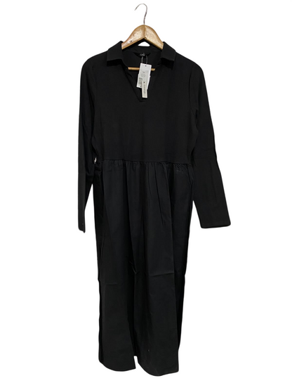 GEORGE |L| BUST 20| A53| BLACK GEORGE COLLARED TECHNICAL UTILITY MIDI DRESS