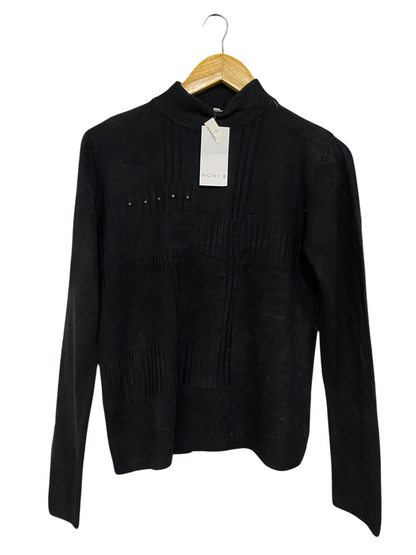 NONI B |L| BUST 19| A53| MOCK-NECK STUDDED TECHNICAL UTILITY SWEATER