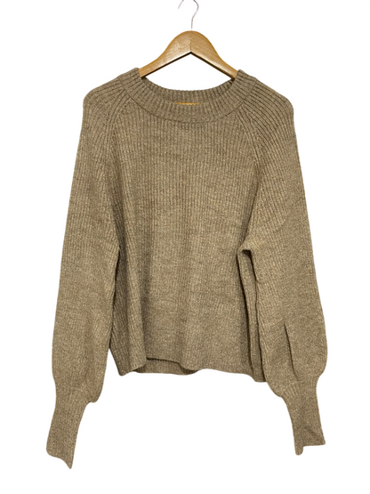 TULAROSA |M| BUST 22| A53| CAMEL METALLIC-BLEND CREW-NECK TECHNICAL UTILITY SWEATER