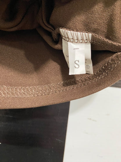 |S| BUST 13| A53| BROWN HALTER-NECK CROPPED TECHNICAL UTILITY TANK TOP