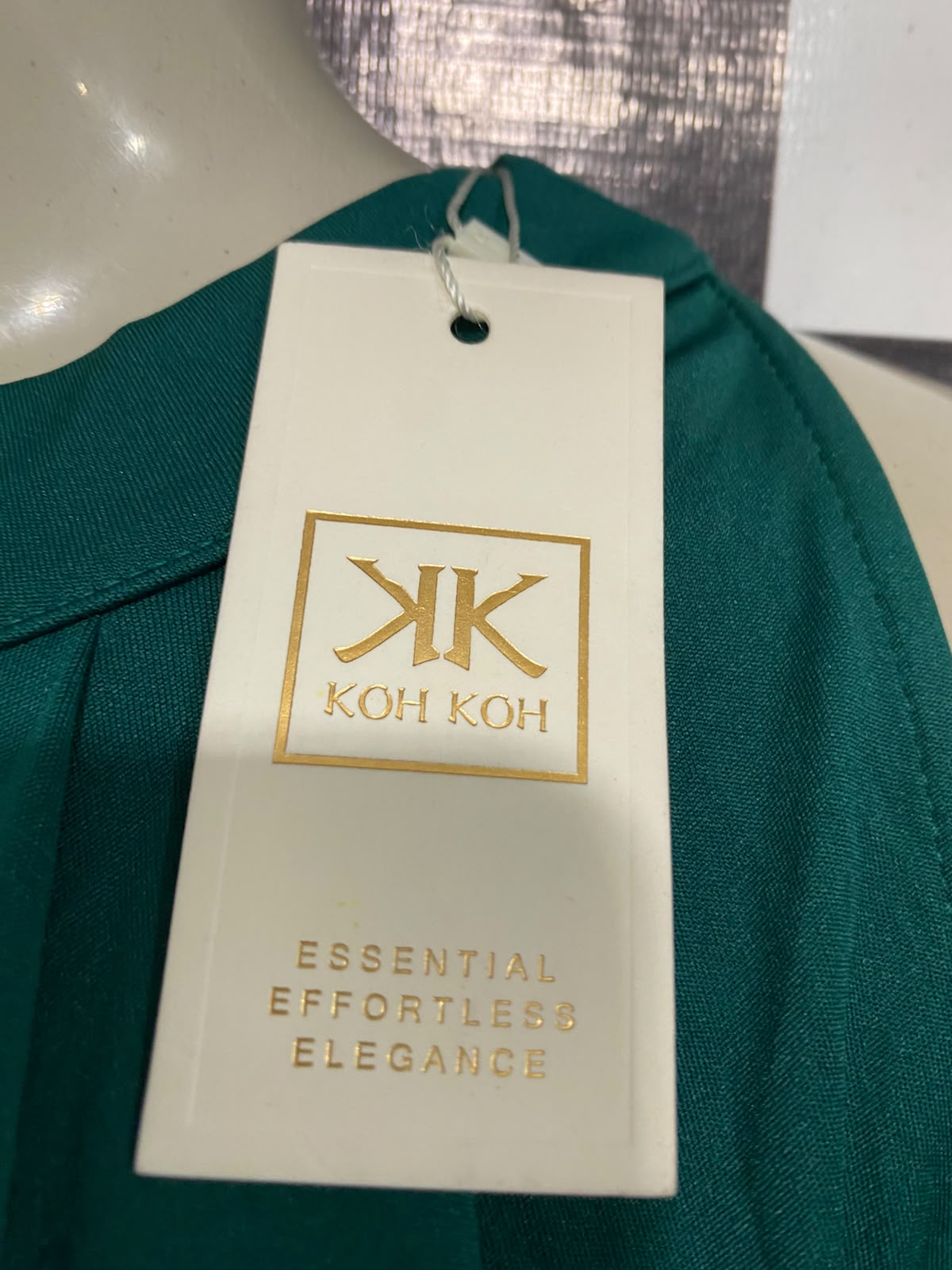 KOH KOH |M| BUST 18| A53| EMERALD GREEN SLEEVELESS TECHNICAL UTILITY MAXI DRESS