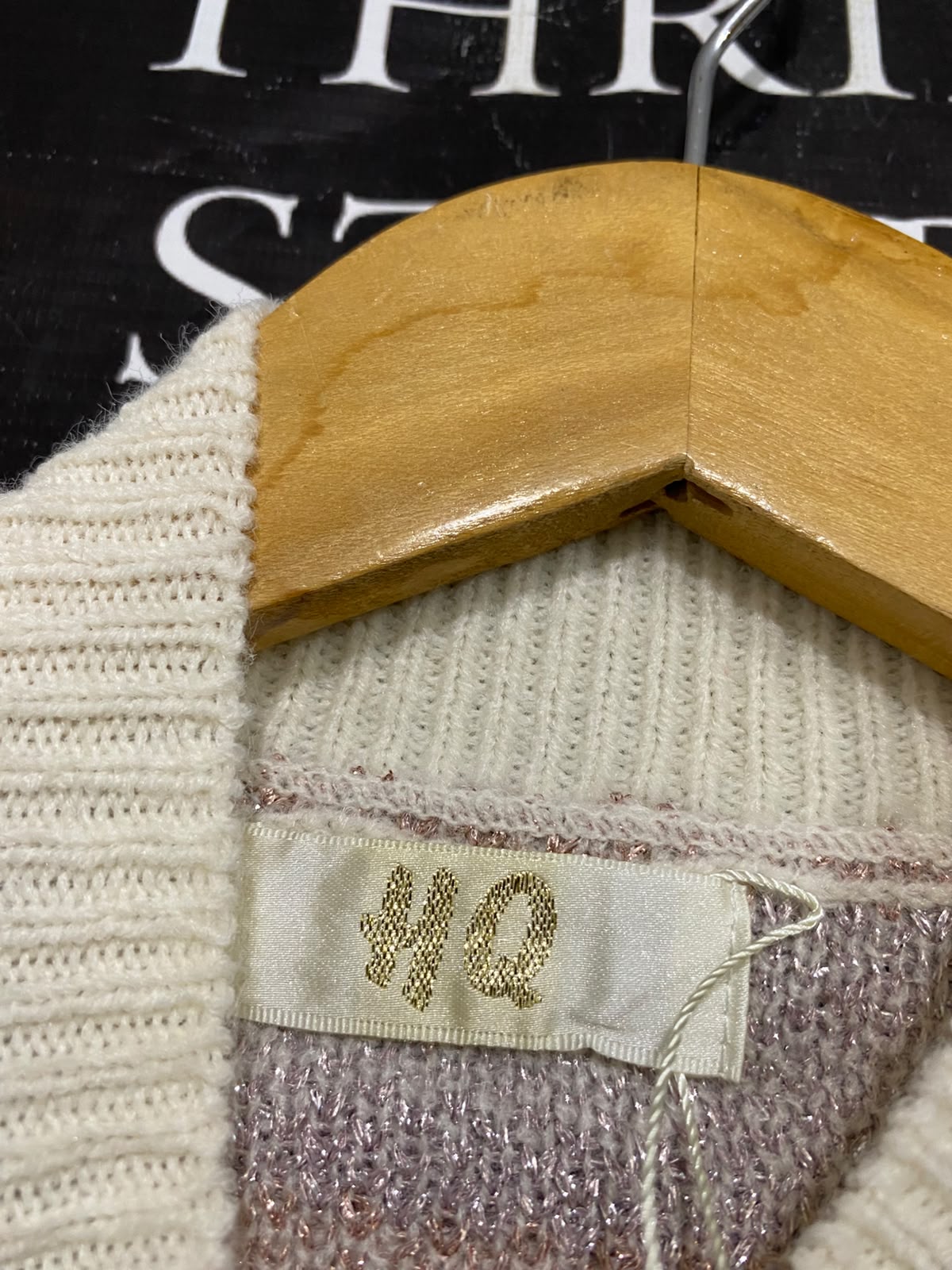 HQ |M| BUST 19| A53| CREAM METALLIC FAIR ISLE MOCK-NECK TECHNICAL UTILITY SWEATER
