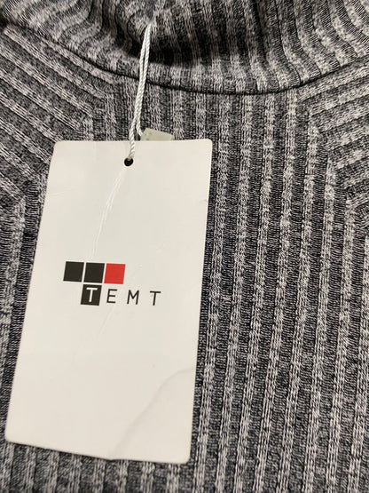 TEMT |S| BUST 15| A53| GREY RIBBED HALTER-NECK TEMT TECHNICAL UTILITY TOP