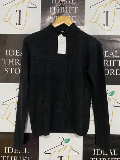 NONI B |L| BUST 19| A53| MOCK-NECK STUDDED TECHNICAL UTILITY SWEATER