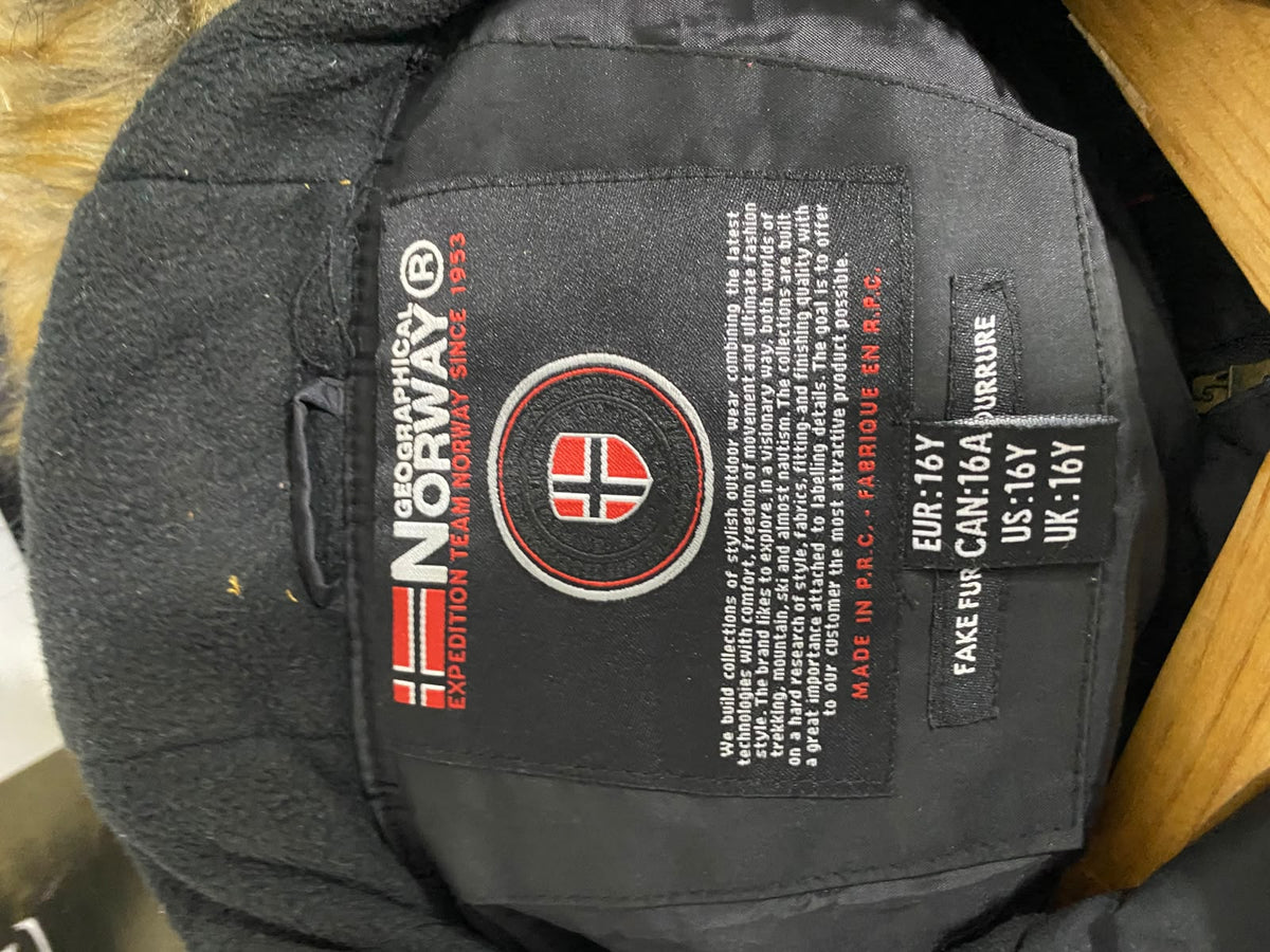 NORWAY |M| BUST 22| A53| BLACK GEOGRAPHICAL NORWAY FUR-TRIM HOODED TECHNICAL UTILITY PARKA
