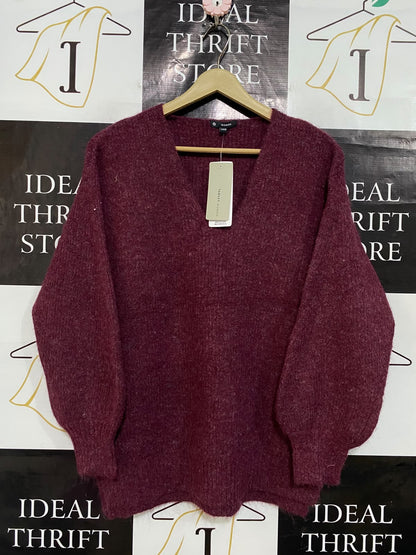 TARGET WOMAN |XS| BUST 20| A53| BURGUNDY MARLED V-NECK TARGET WOMAN TECHNICAL UTILITY SWEATER