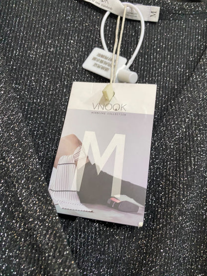 VNOOK |M| BUST 16| A53| BLACK METALLIC WRAP-FRONT V-NOOK TECHNICAL UTILITY TOP