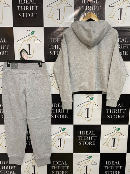 PUMA |M| A53| GREY PUMA LOGO HOODIE AND JOGGER TECHNICAL UTILITY TRACKSUIT