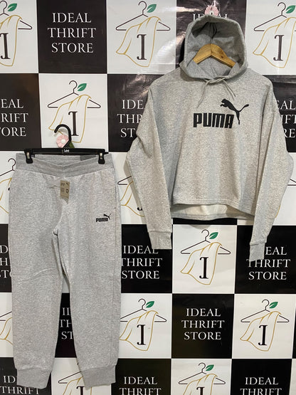 PUMA |M| A53| GREY PUMA LOGO HOODIE AND JOGGER TECHNICAL UTILITY TRACKSUIT