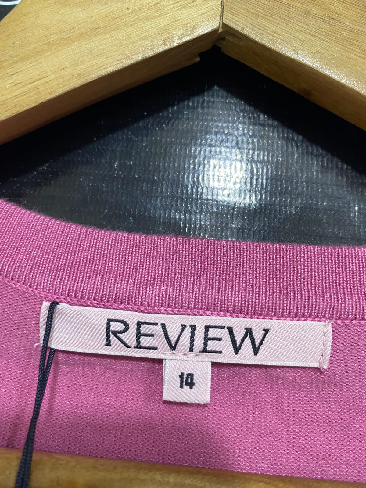 REVIEW |M| BUST 18| A53| PINK REVIEW CREW-NECK CROPPED BUTTON-FRONT TECHNICAL UTILITY CARDIGAN