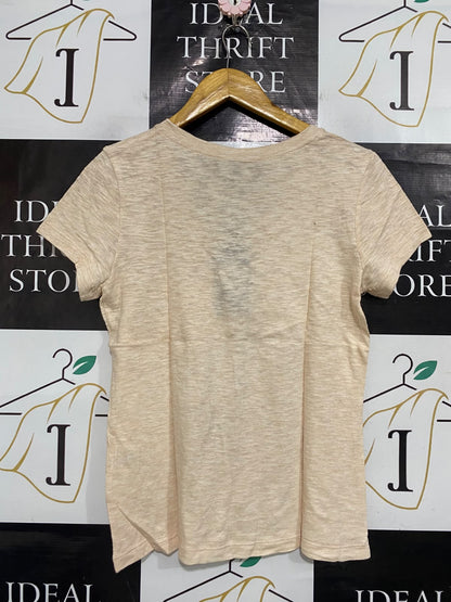 CABLE |S| BUST 18| A53| BEIGE CABLE V-NECK TECHNICAL UTILITY T-SHIRT