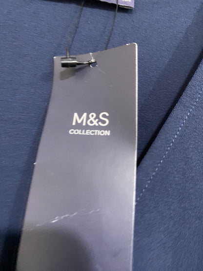 M&S |M| BUST 20| A53| NAVY V-NECK TECHNICAL UTILITY SHIFT DRESS